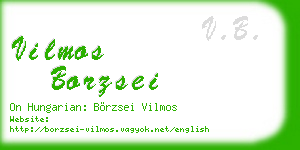 vilmos borzsei business card